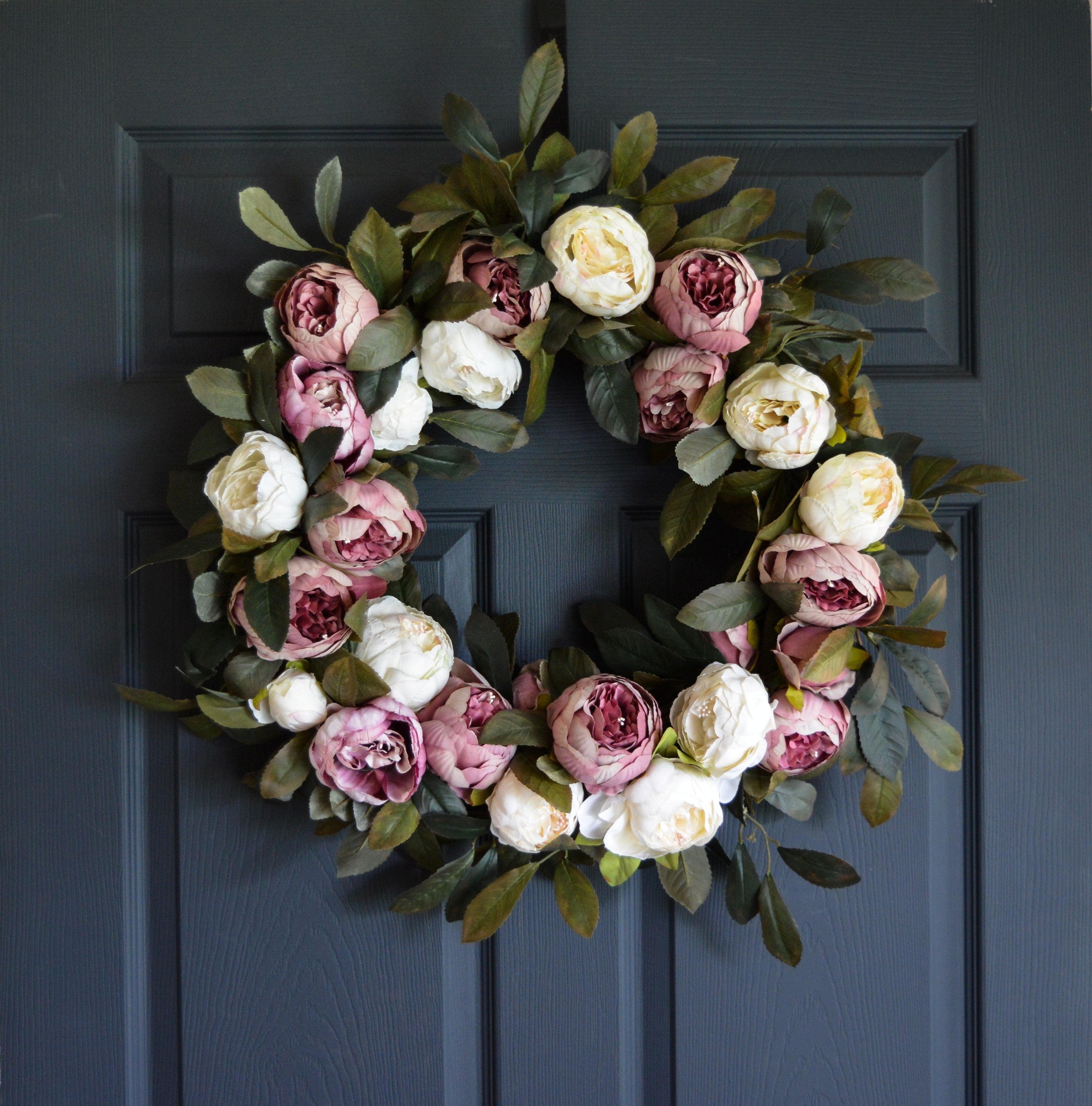 peony wreath for front door