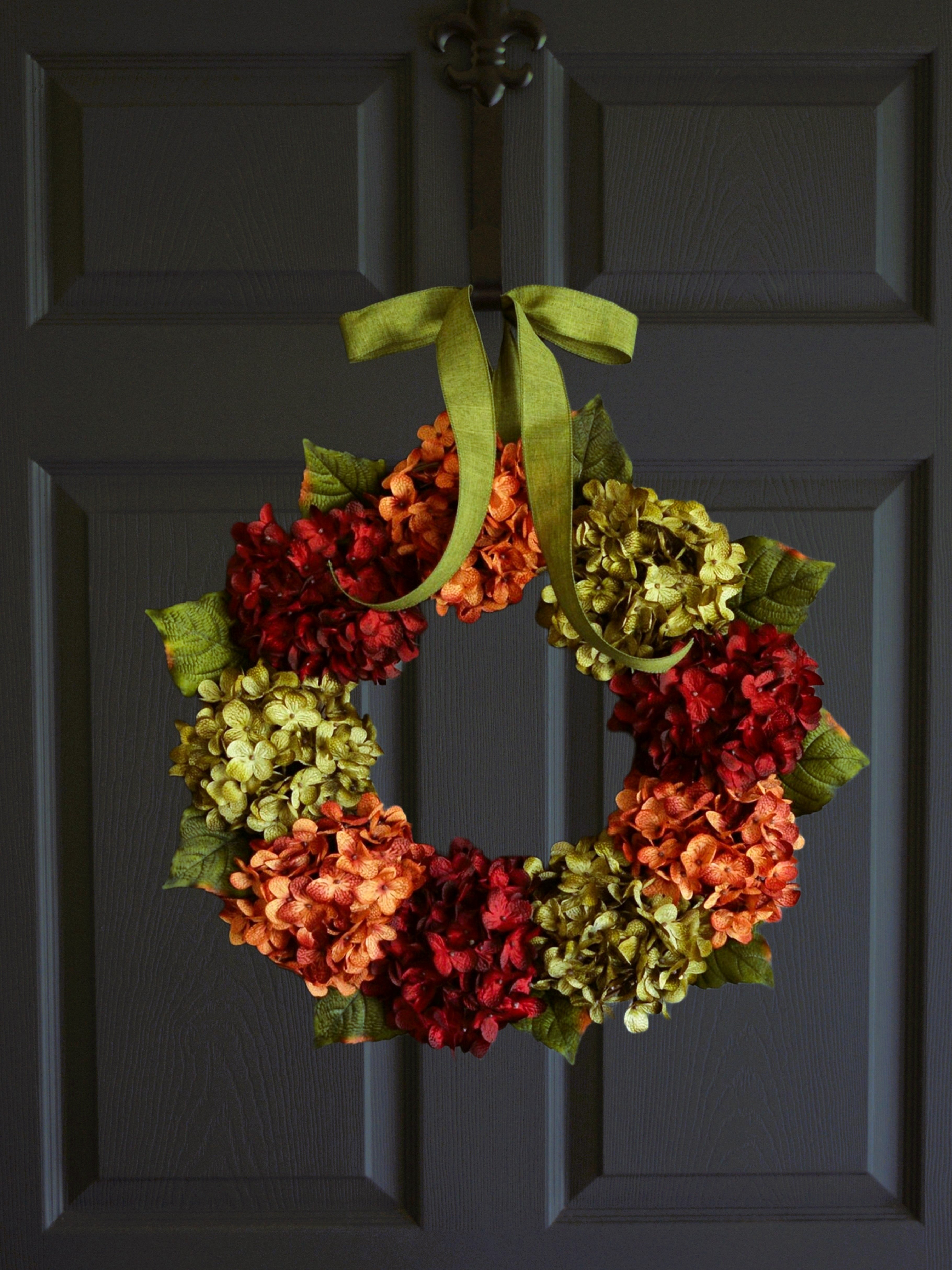 fall hydrangea door wreath