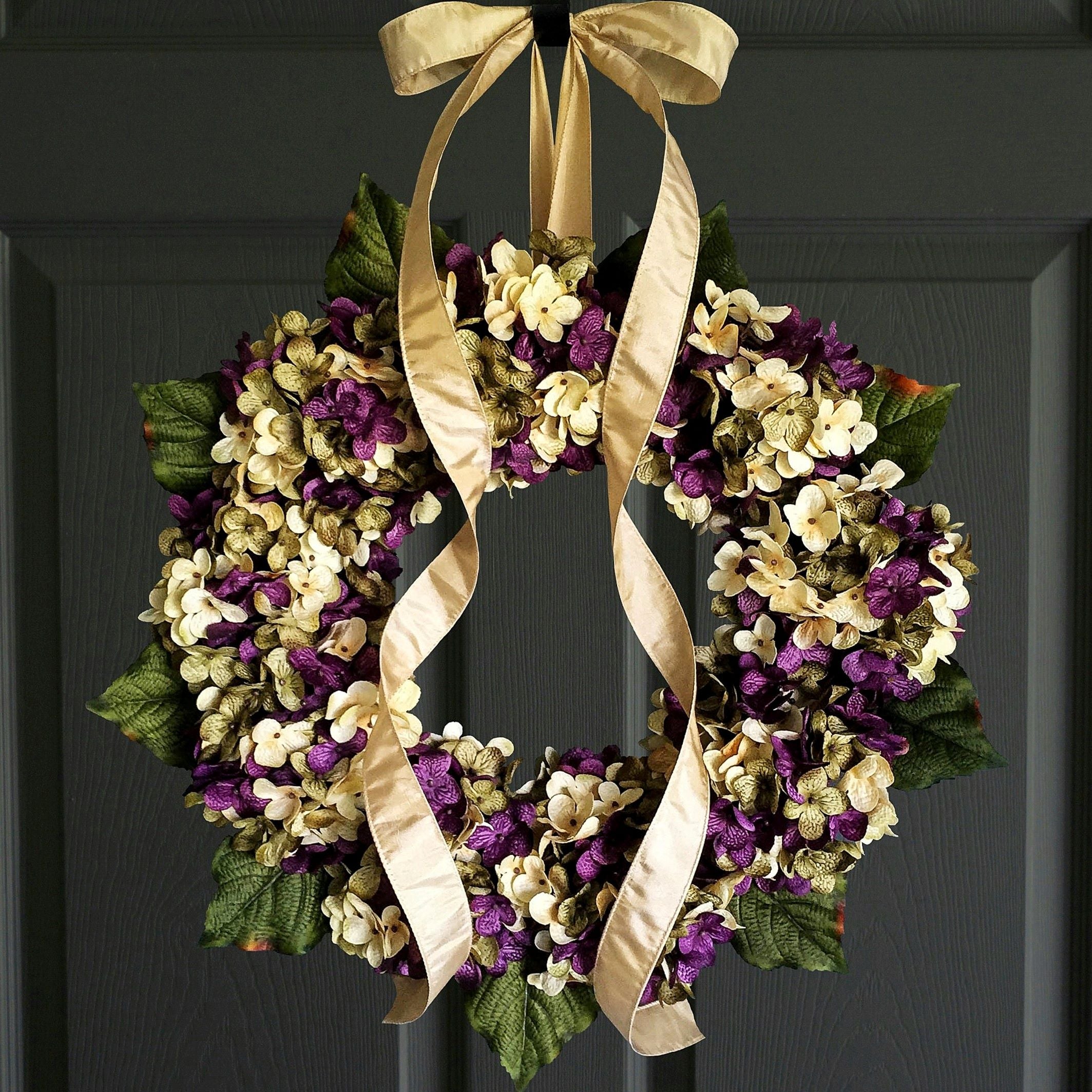 hydrangea door wreath