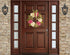 hydrangea wreath on wood door