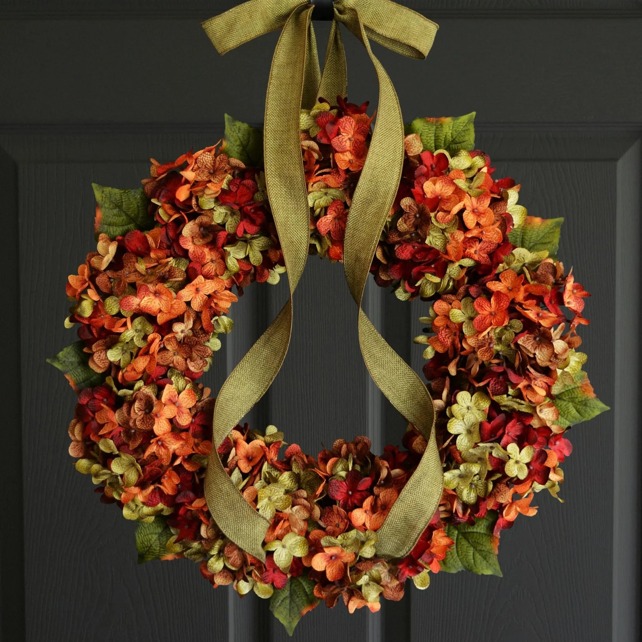 Fall hydrangea front door wreath