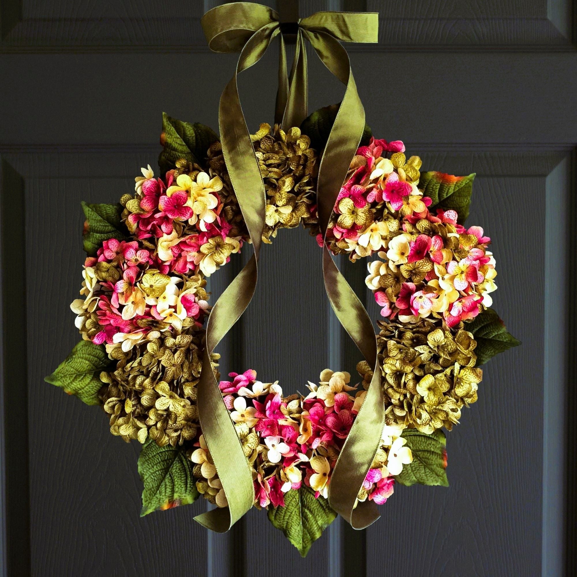 handmade hydrangea wreath