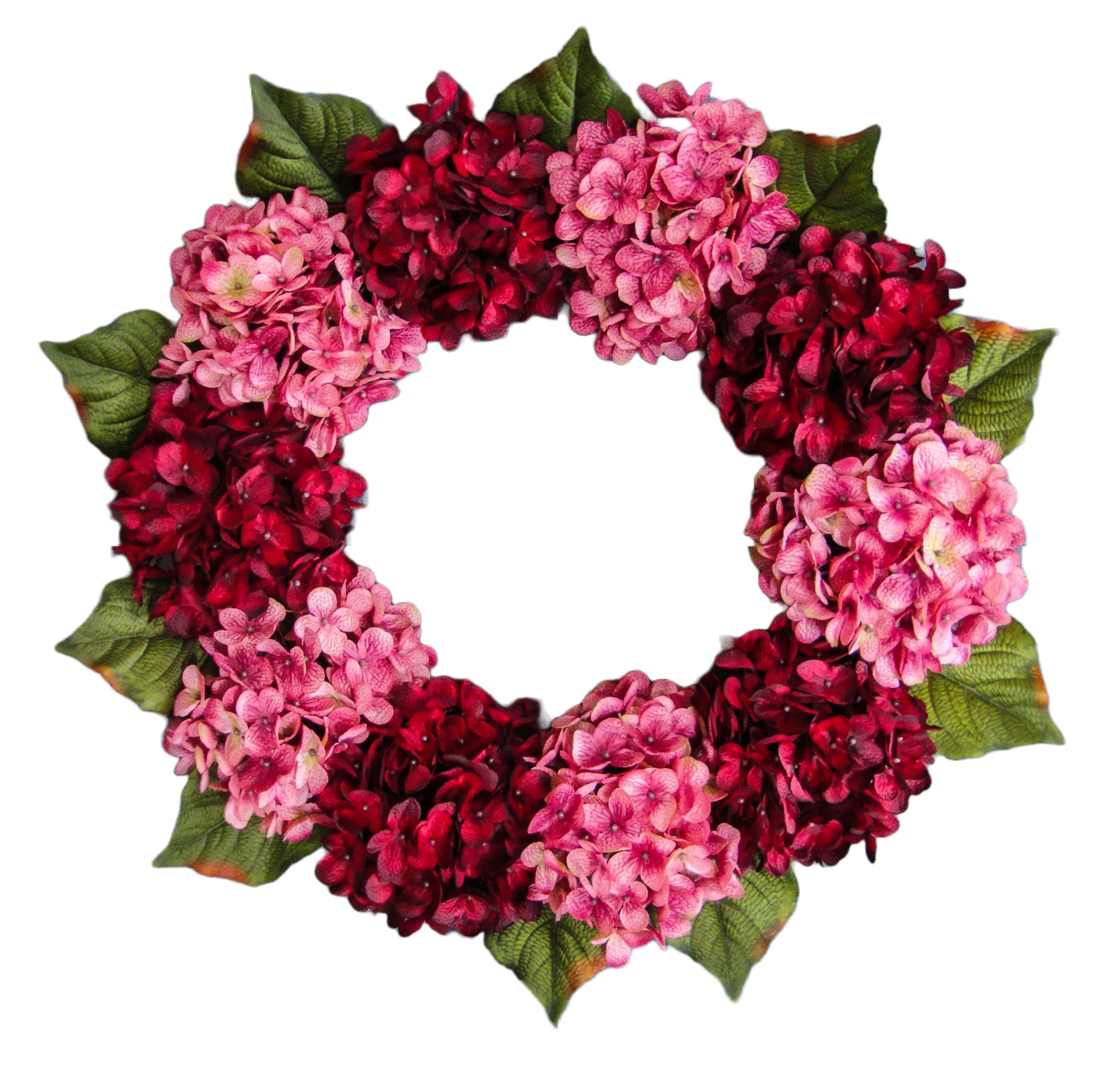 pin and red door wreath on white background