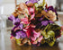 Artificial Hydrangea Flowers, Olive Green, Brown, Purple, and Pink