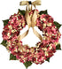 Valentines day hydrangea door wreath on white background