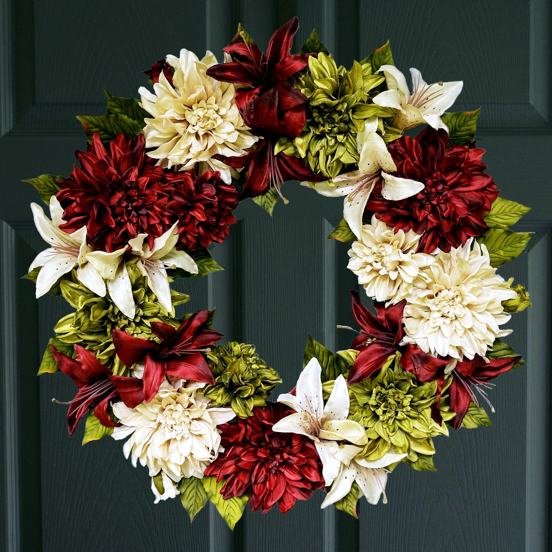 Christmas flower door wreath