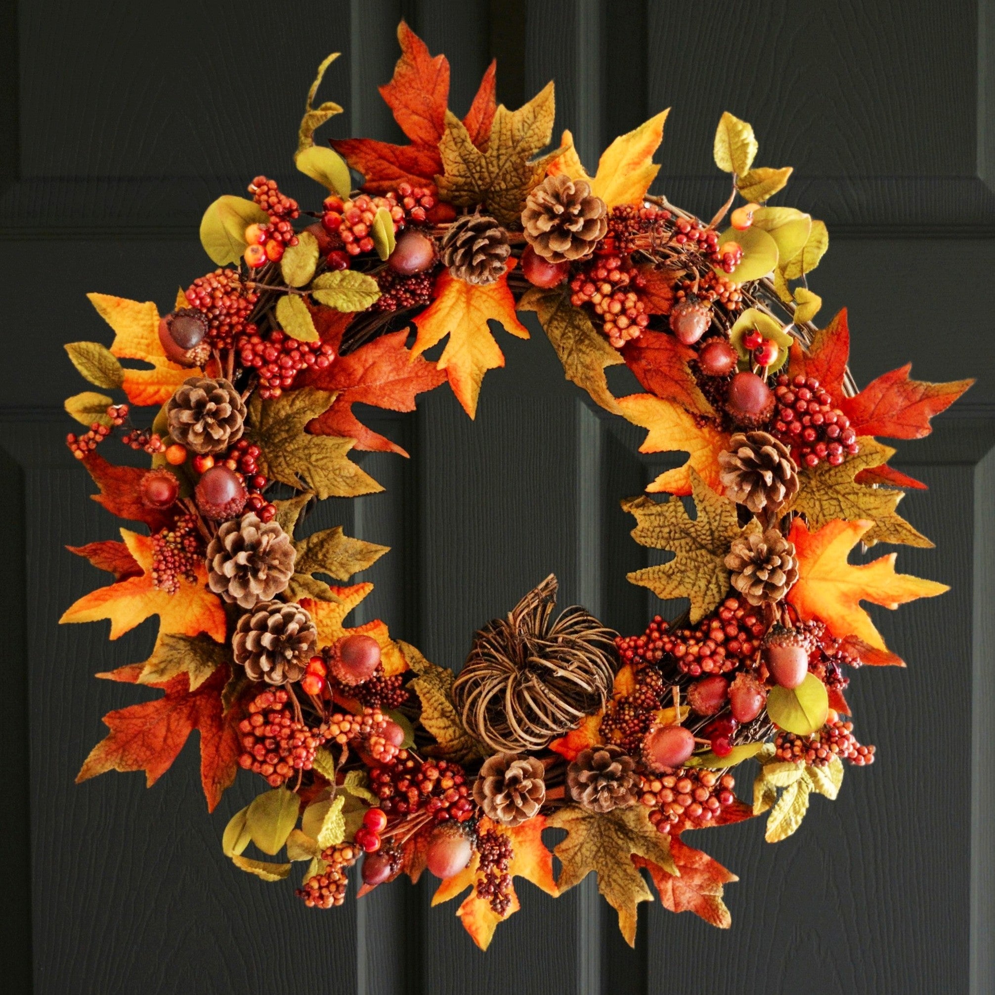 Fall Wreath with Acorns and Berries
