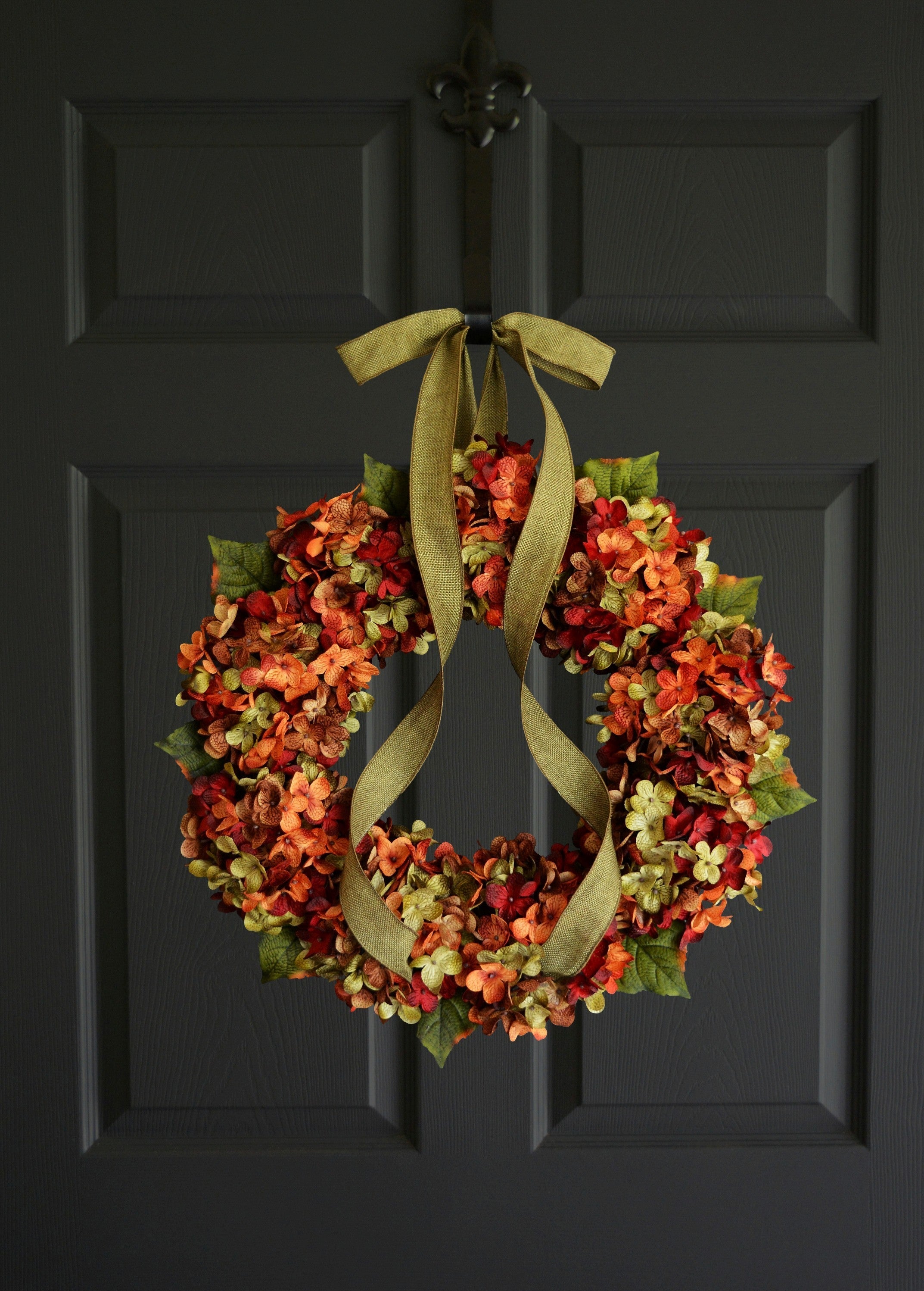 fall hydrangea door wreath 