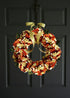 Outdoor fall hydrangea door wreath