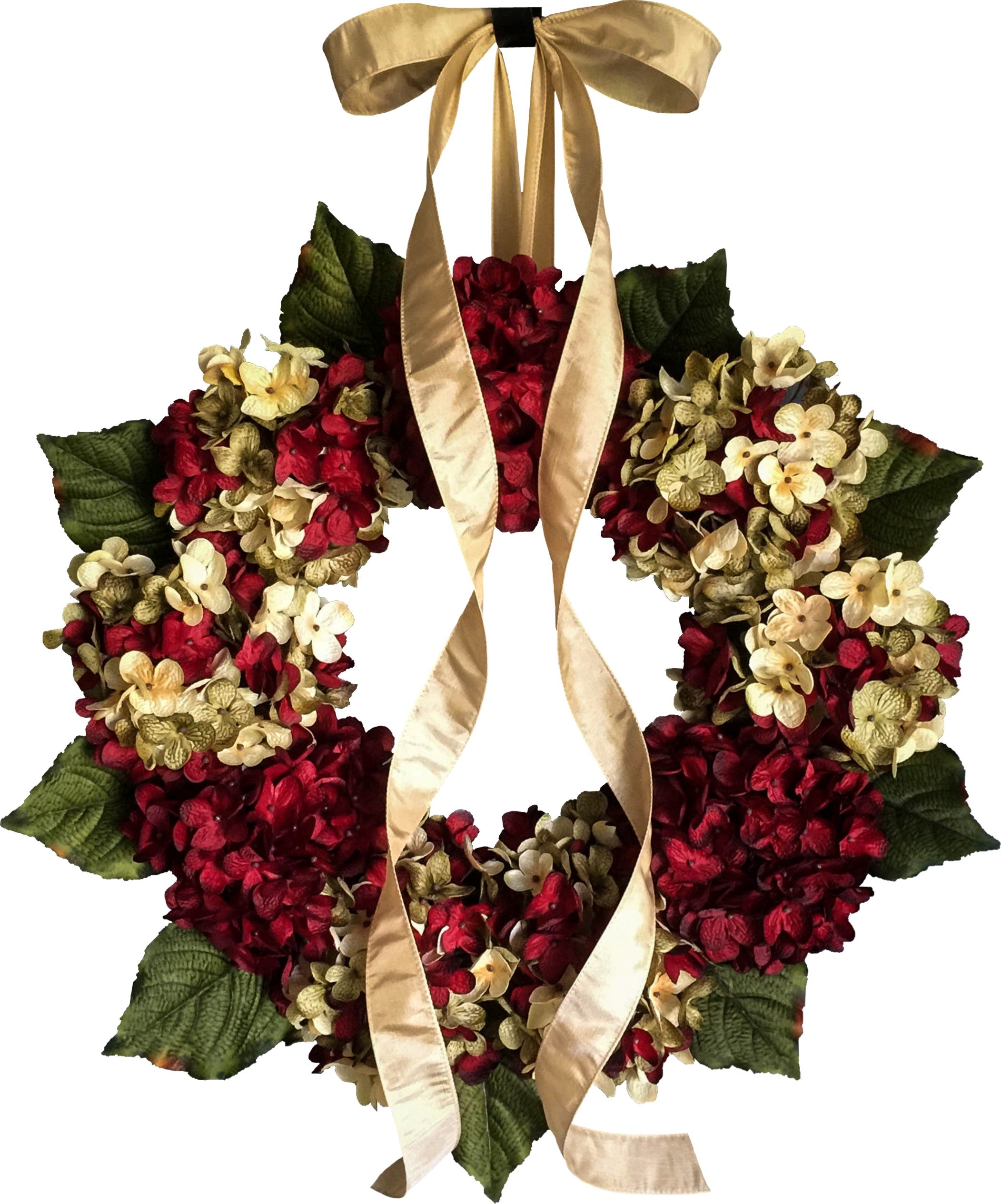 red-hydrangea-door-wreath-on-white-background