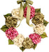 hydrangea door wreath, Pink, Green, Cream Colors