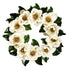 magnolia flower wreath on white background