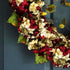 close-up photo of burgundy oval hydrangea wreath flowers