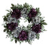 peony wreath gray purple on white background
