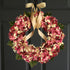 pink hydrangea door wreath for Valentines Day