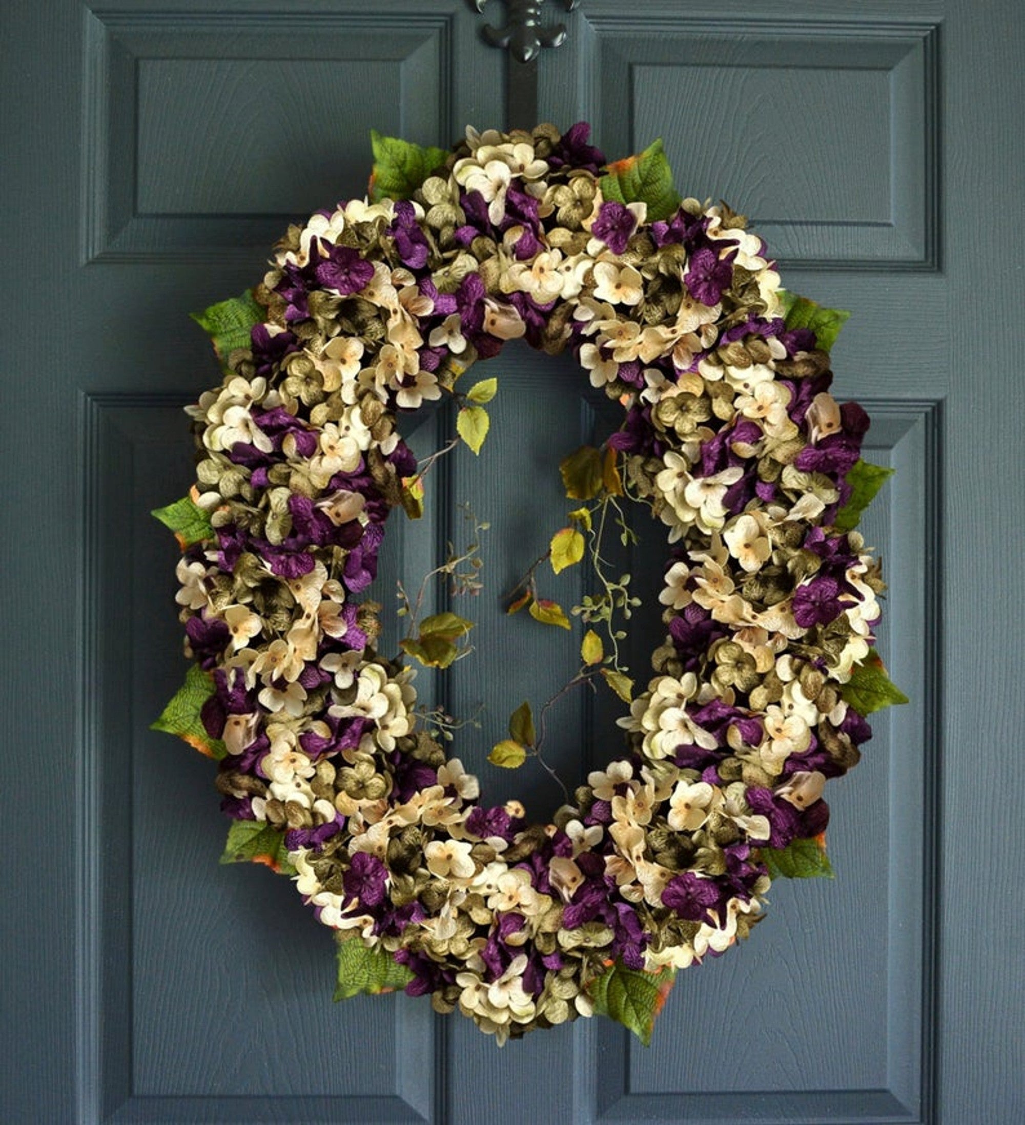 purple oval wreath