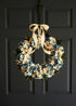 Turquoise blue front door wreath farmhouse entryway decor