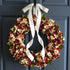 Year-round hydrangea door wreath on front door